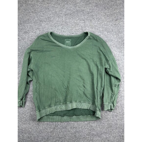 Aerie Pullover Sweater Womens Large Green Crewneck Cropped Lightweight Casual - Picture 1 of 7